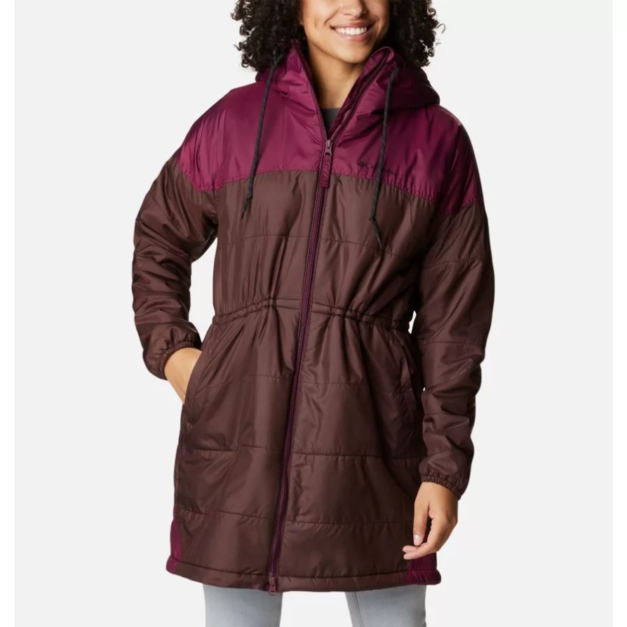 Columbia New Cinder/marionberry Jacket Long Sherpa Flash Challenger לנשים