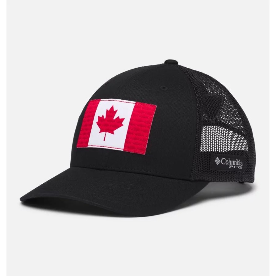 Columbia Pfg Fish Flag Mesh Snapback כתר גבוה דגל שחור/קנדה