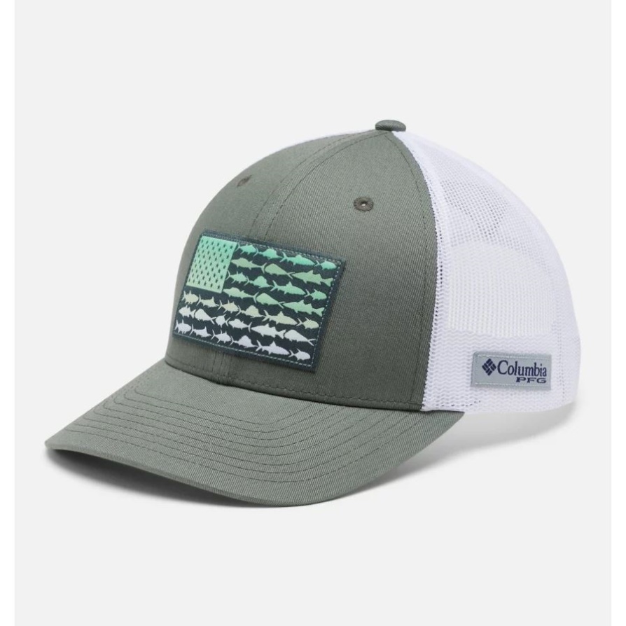 Columbia Pfg דגל דגים רשת Snapback מתכת גבוהה כתר