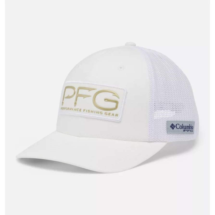 Columbia Pfg ווי רשת כובע כדור אמצע כתר לבן/זהב