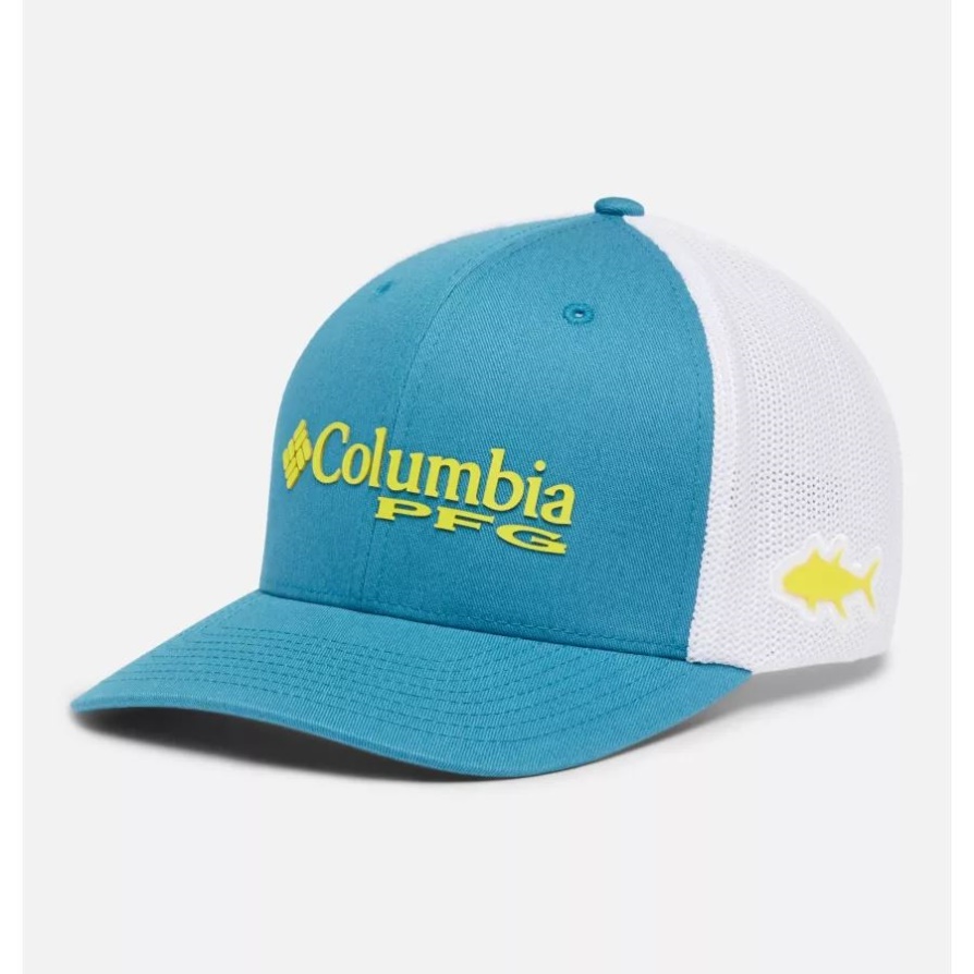 Columbia Pfg לוגו רשת כובע כדור נמוך כתר נמוך לימון ימי/לייזר עמוק