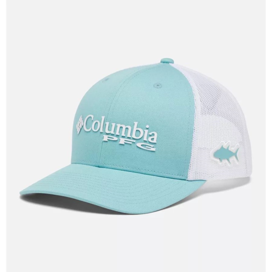 Columbia Pfg Logo Mesh Snapback גבוה כתר ים גל/לבן