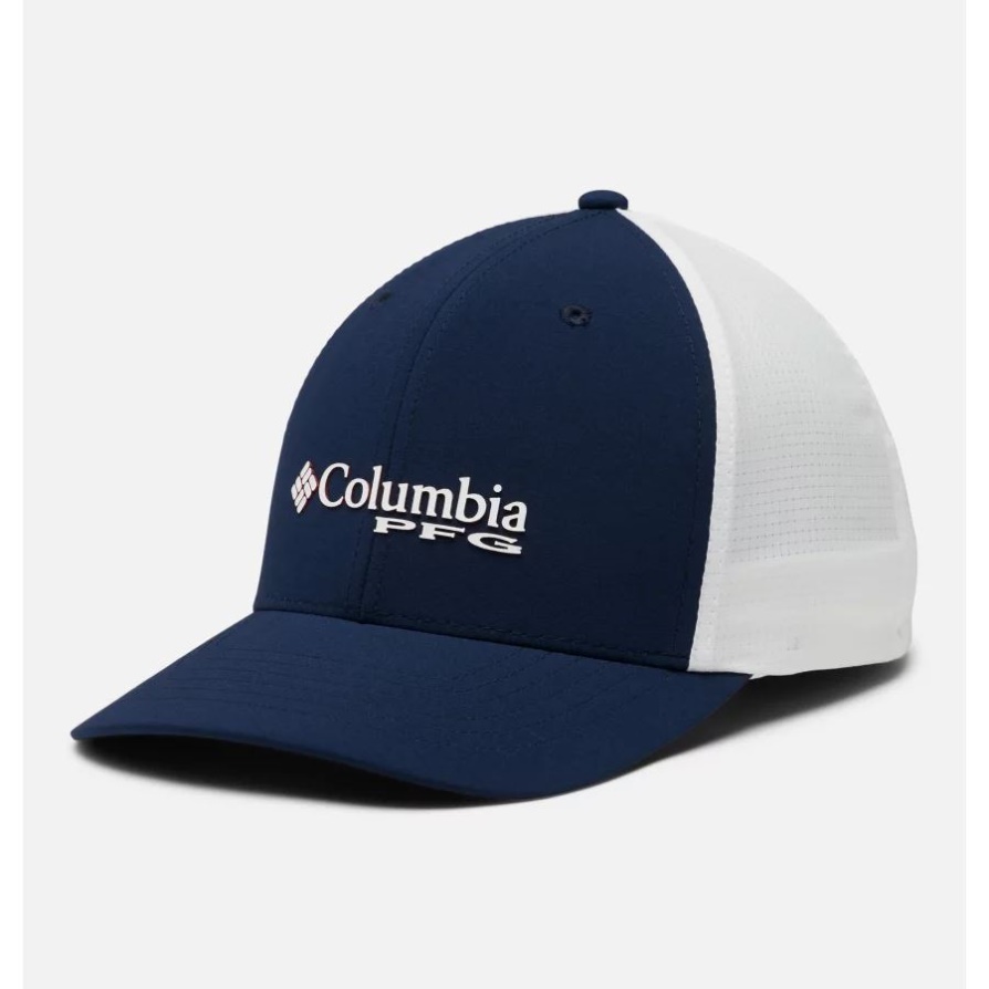 Columbia Pfg Logo Signature 110 High Crown Collegiate Marine/white