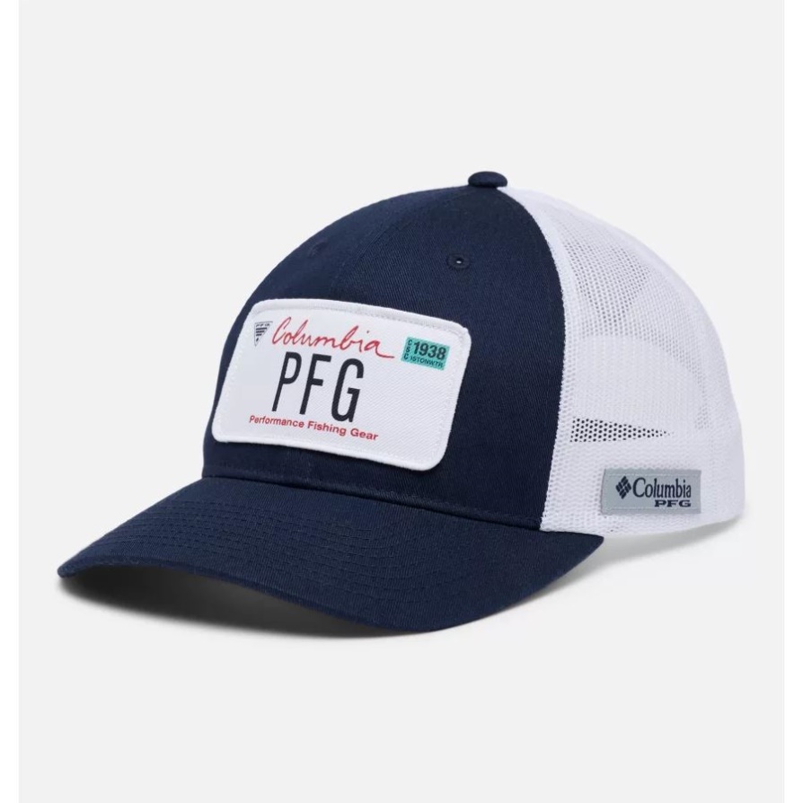 Columbia Pfg Trucker Patch Snapback Collegiate חיל הים/קליפורניה לוחית רישוי
