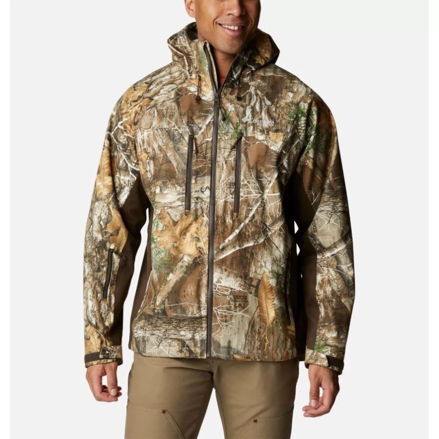 מעיל גשם שקט של קולומביה Realtree Edge Phg לגברים