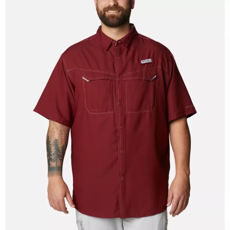 Columbia Red Jasper Pfg Low Drag Offshore חולצת שרוולים קצרים לגברים