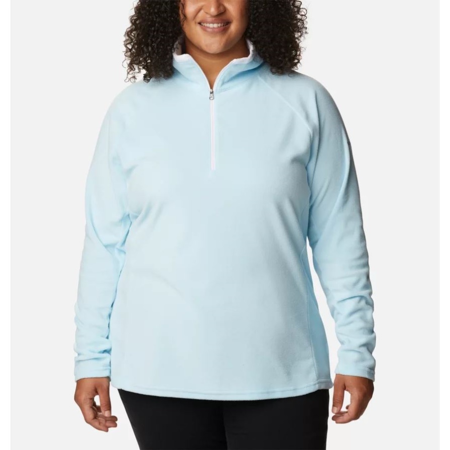 Columbia Spring כחול/לבן נשים Glacial Iv 1/2 Zip Plus Size