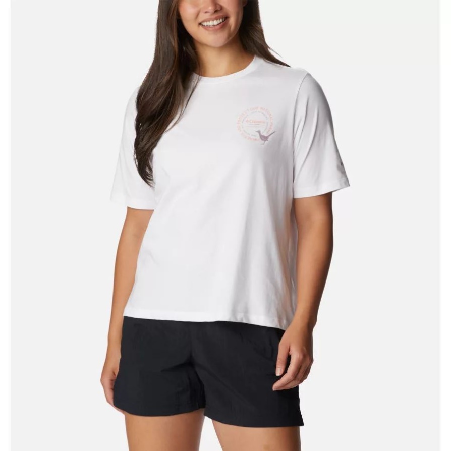 Columbia White/חקור את העולם גרפי נשים טריקו מקומות פראיים