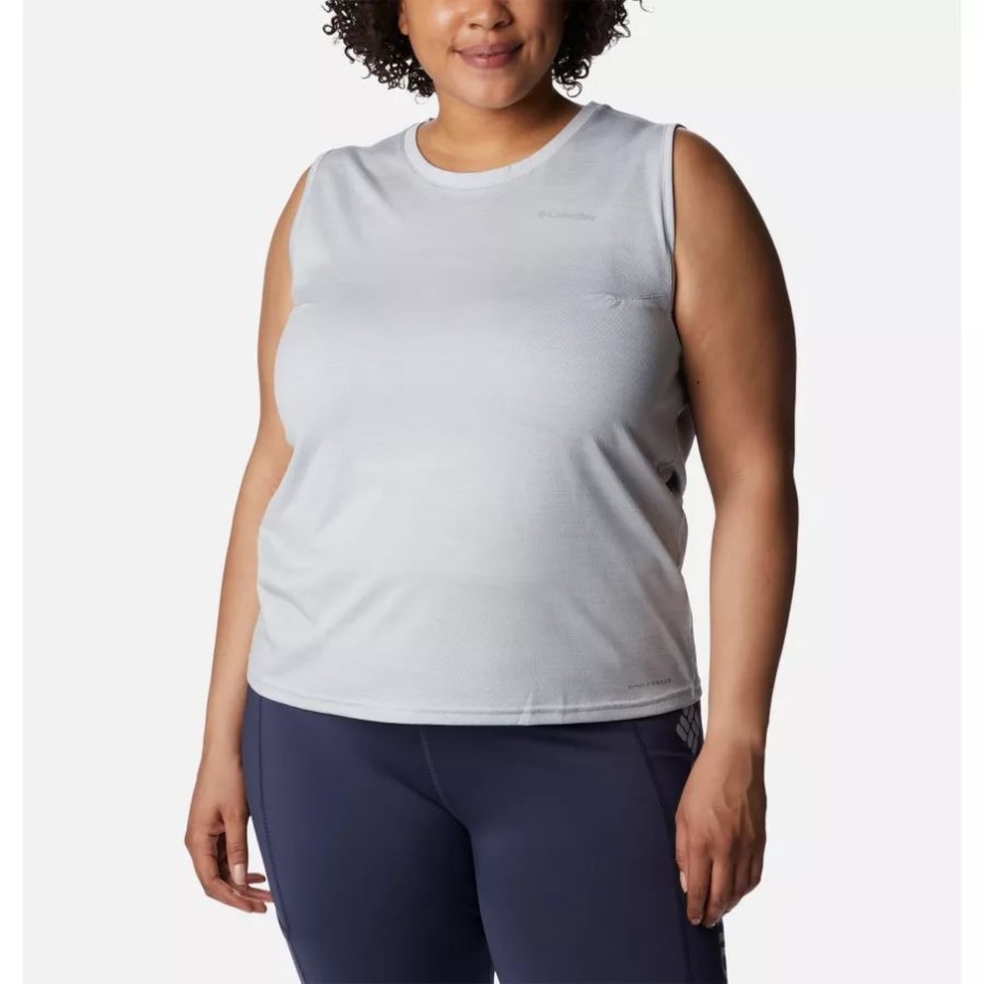 Columbia White Heather Women's Alpine Chill Zero Tank Plus Size