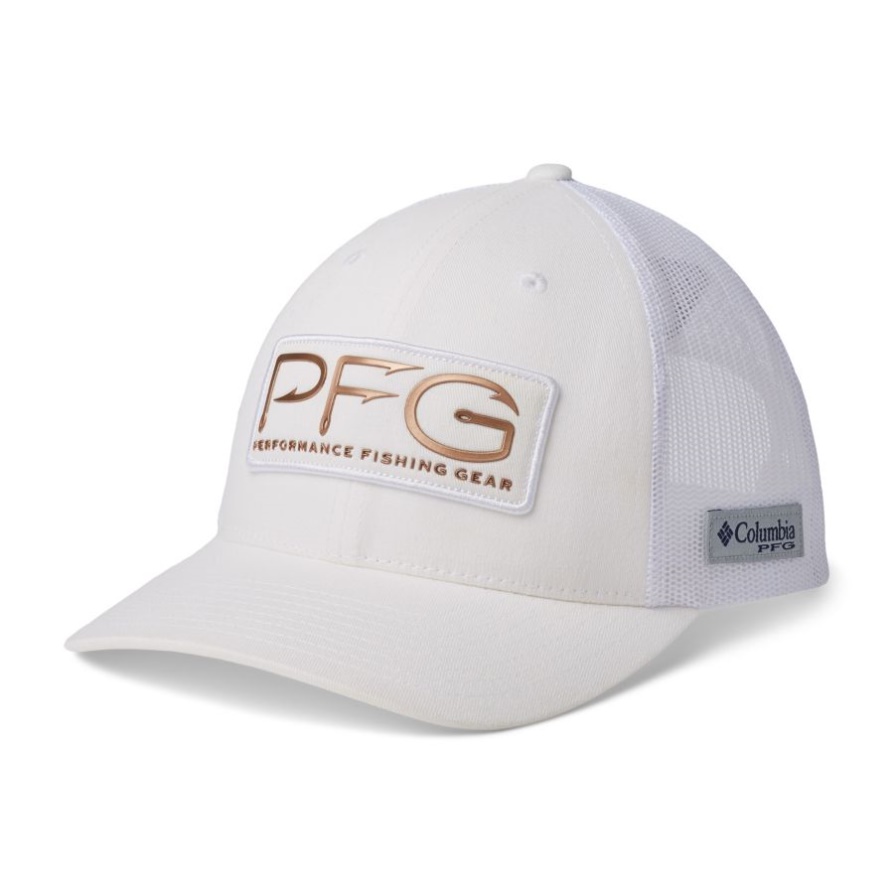 כובע לבן/pfg של קולומביה לנשים, כובע כדורי רשת עם חיבור לאחור