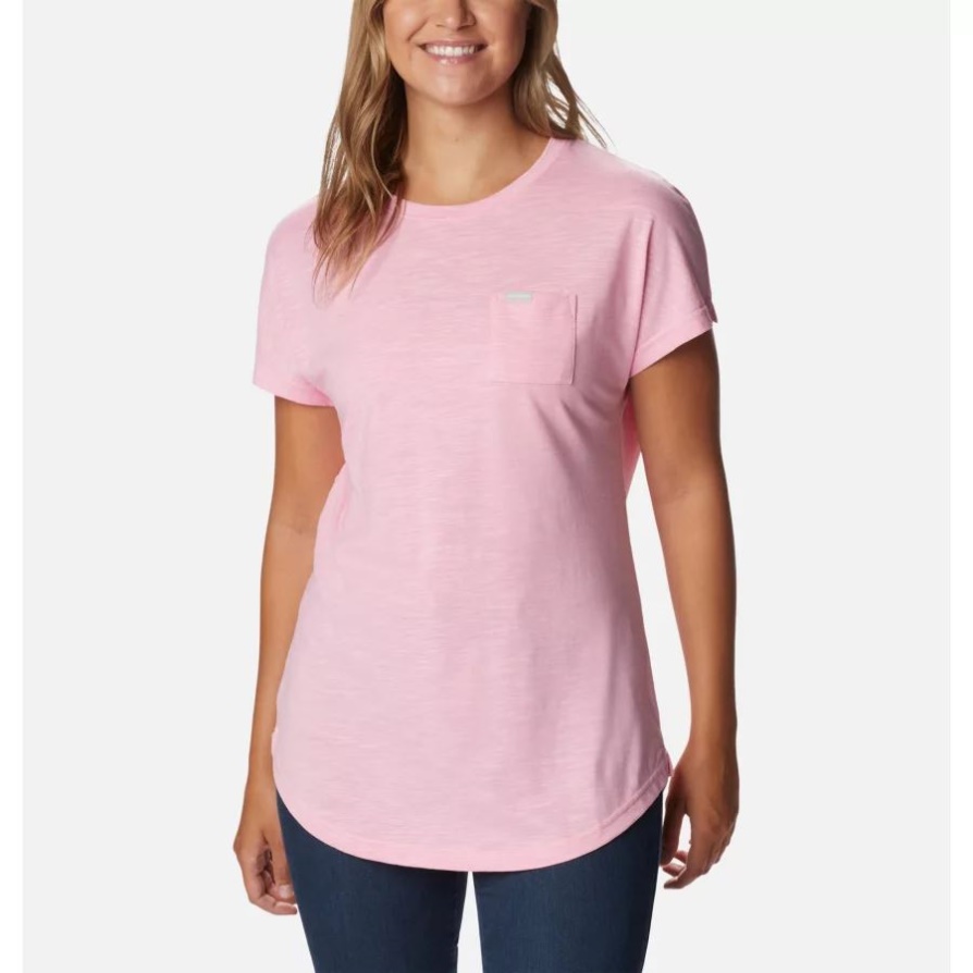 חולצת טריקו שכמיית Cades, Columbia Wild Rose, לנשים