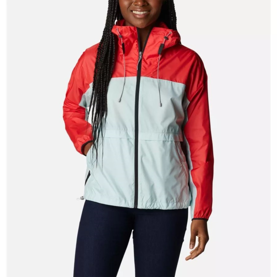 Columbia Women's Alpine Chill מעיל רוח היביסקוס אדום/בוקר קפוא/שחור