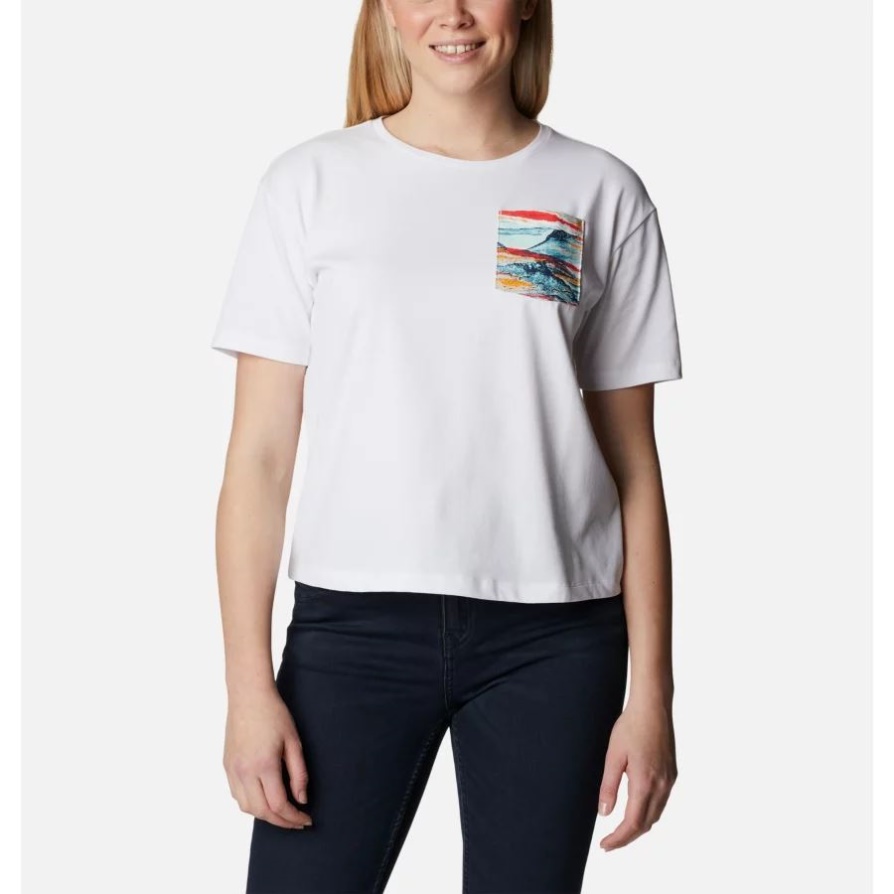Columbia Women's Alpine Way Ii חולצת טריקו קז'ואל לבנה/היפר טבעית