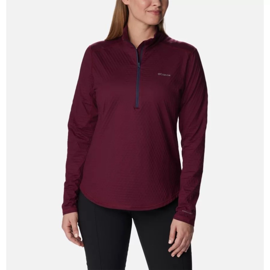 Columbia Women's Bliss Ascent חצי חולצת רוכסן Marionberry