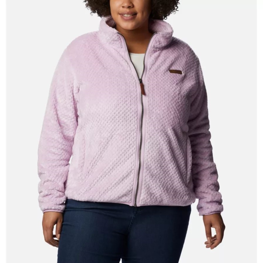 Columbia Women's Fire Side Ii קטיפה פליס רוכסן מלא פלוס סייז הילה