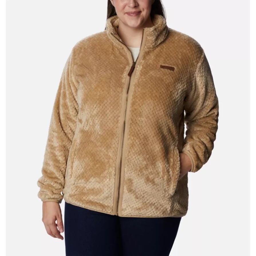 Columbia Women's Fire Side Ii קטיפה פליס עם רוכסן מלא בגודל גדול
