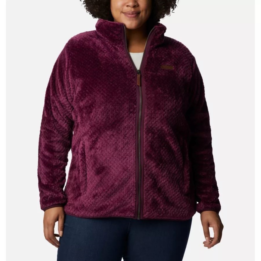 Columbia Women's Fire Side Ii קטיפה פליס עם רוכסן מלא בגודל מריונברי