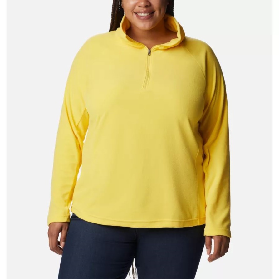 קולומביה נשים Glacial Iv 1/2 Zip Plus Size Sun Glow