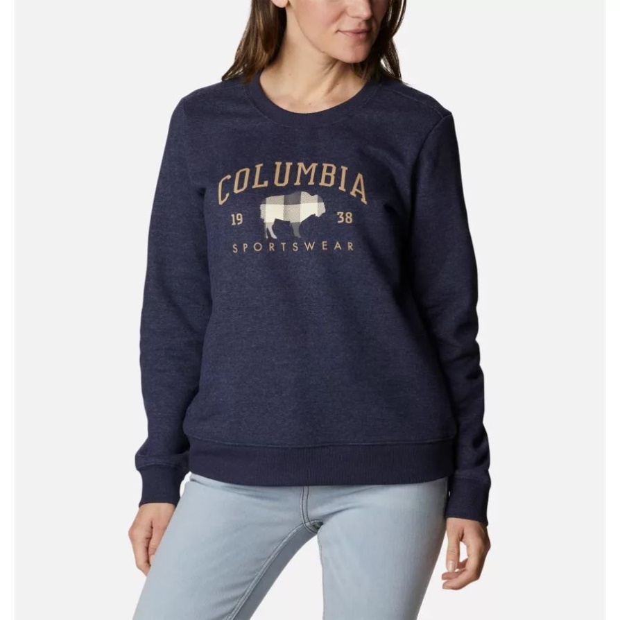 Columbia Women's Hart Mountain Ii סווטשירט גרפי צוות כהה לילי כהה אברש/CSc טווח קשתות