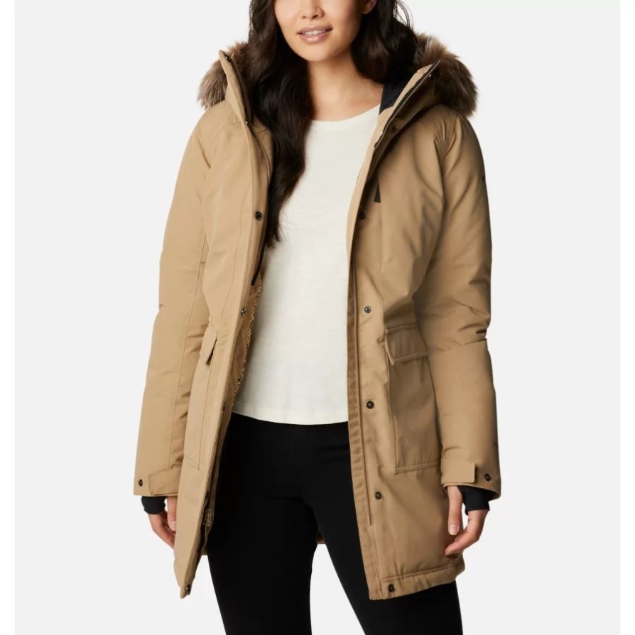 Columbia Women's Little Si עמיד למים פארקה מבודד חוף/שחור