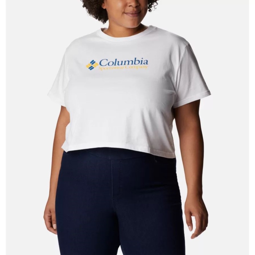 T-shirt קצוץ בגודל לבן/csc רטרו לבן/csc