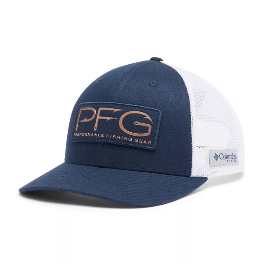 כובע כדורי עם רשת משולבת רשת Pfg לנשים של קולומביה קולג'י נייבי/רוז זהב