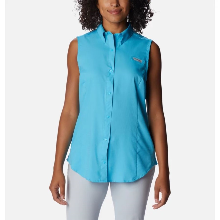 Columbia נשים Pfg Tamiami חולצה ללא שרוולים Atoll