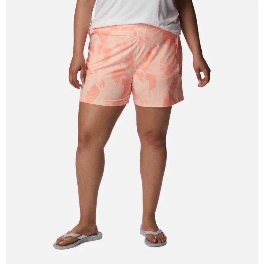 מכנסיים קצרים Pfg Tidal Ii לנשים של קולומביה במידות גדולות ורוד טיקי/האורורה