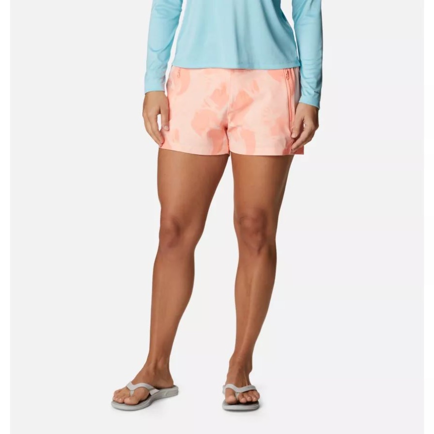מכנסיים קצרים של Columbia Pfg Tidal Ii Tiki ורוד/אורורה