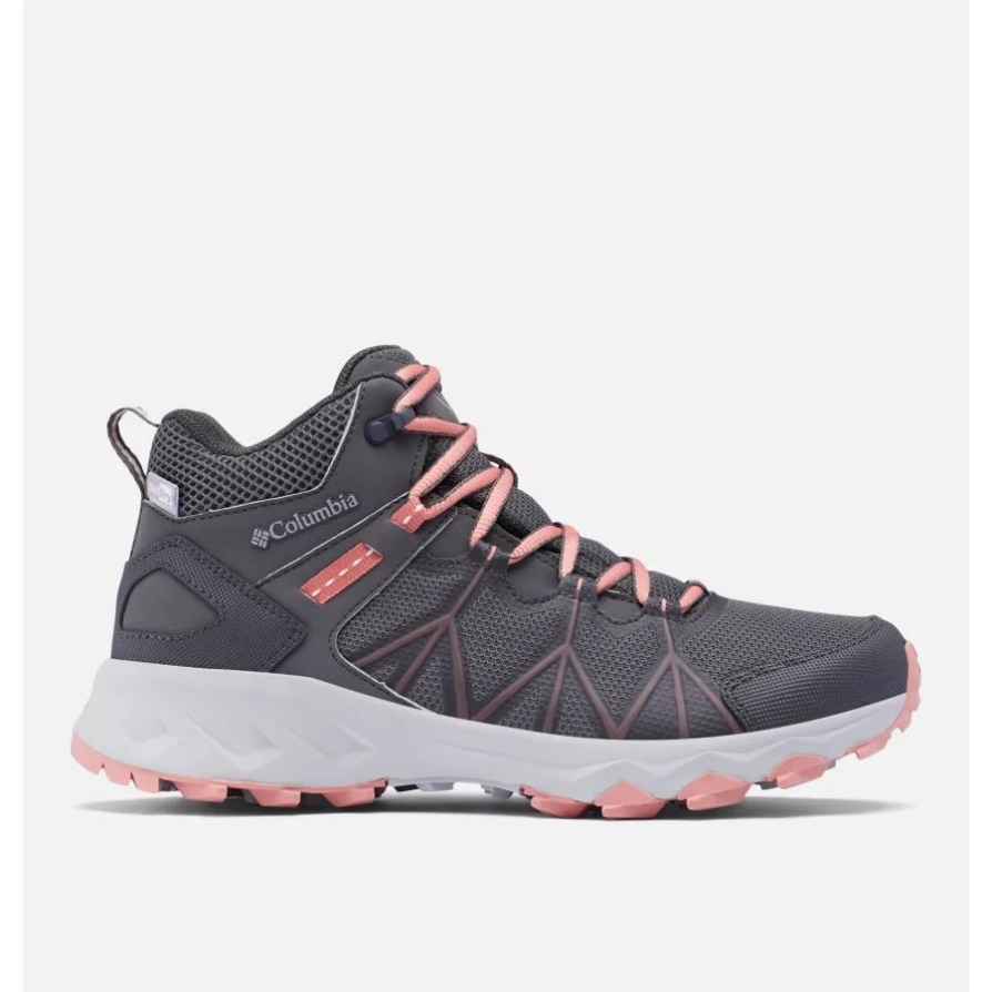 מגף Peakfreak Ii Mid Outdry לנשים של קולומביה אפור כהה/קורל כהה