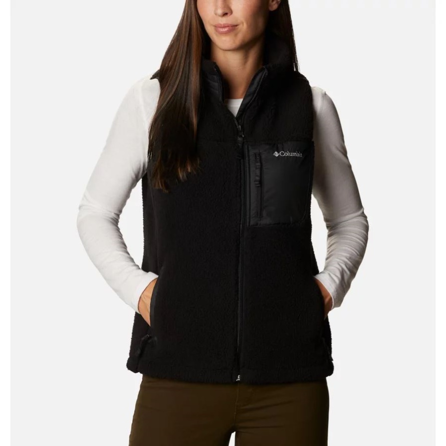 Columbia Women's West Bend Sherpa Fleece Gilet שחור/שחור