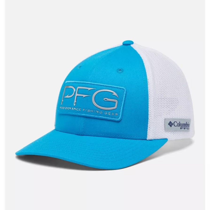 מצפן כחול/כסף קולומביה Pfg ווי רשת כובע כדור באמצע כתר