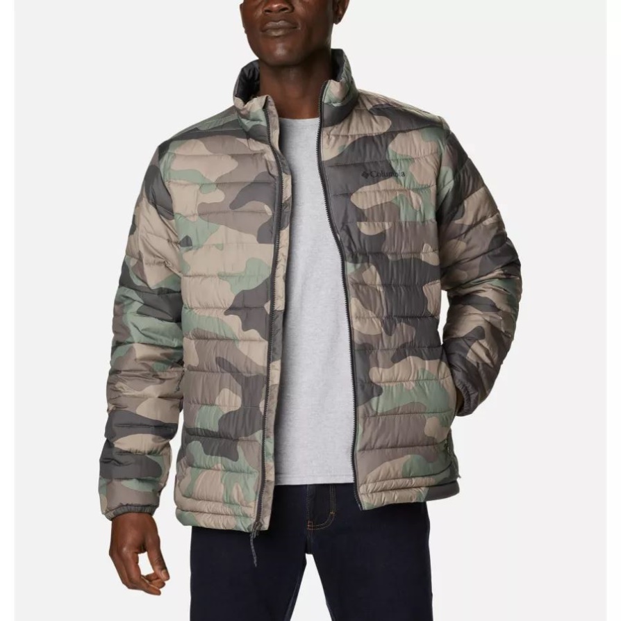 Cypress Mod Camo Print Columbia גברים פודרה לייט ז'קט מבודד