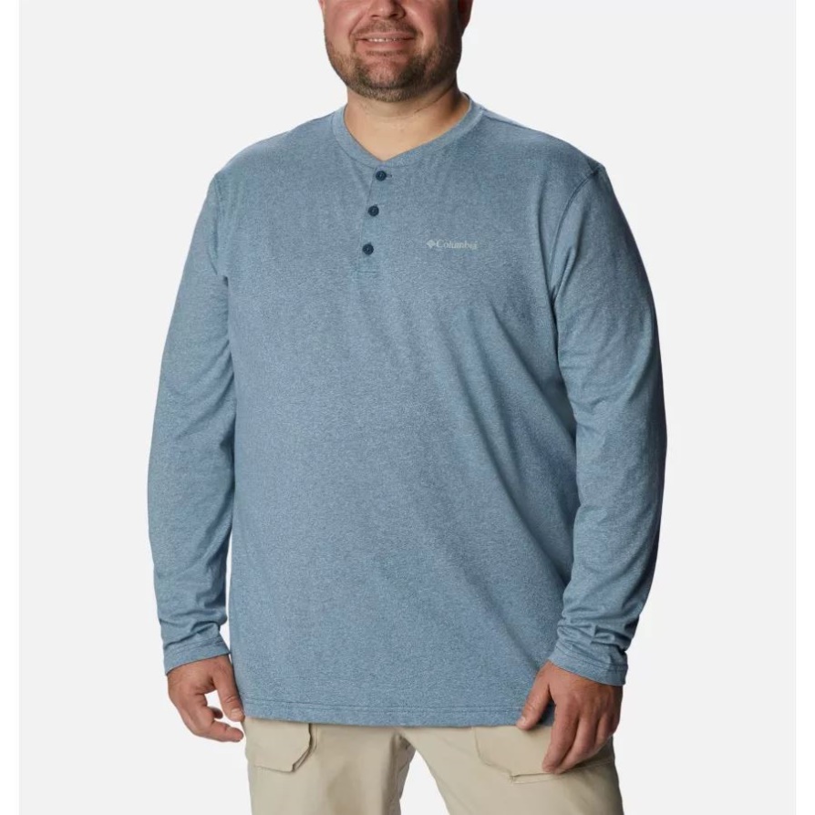 Dark Mountain Heather/sky Blue Columbia Men's Thistletown Hills Henley Big