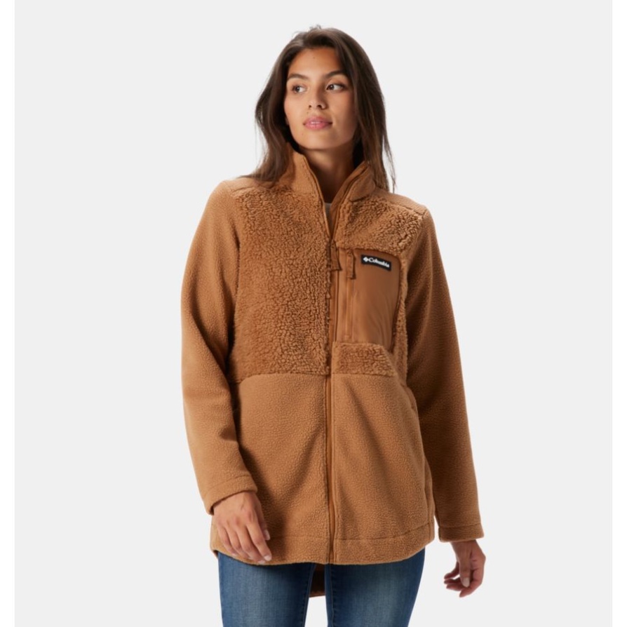Elk Women's Columbia Lodge שרפה מעיל צמר ארוך קולומביה