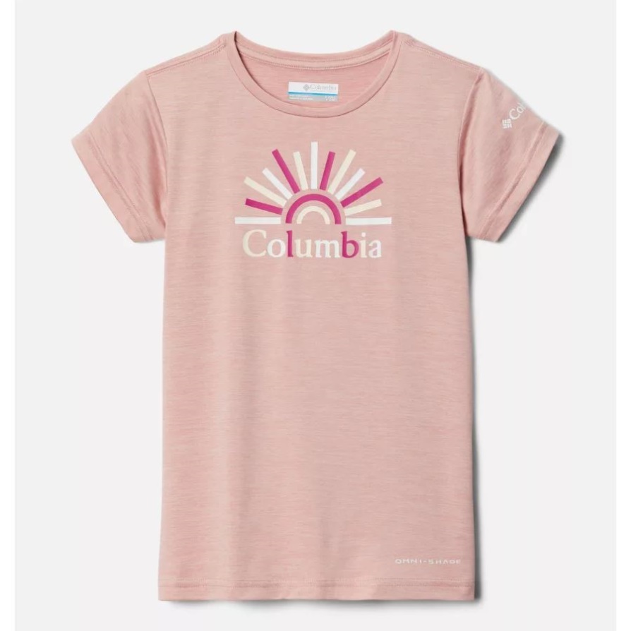 Faux Pink Heather מותג Rays Columbia Girls Mission Peak טכני גרפי חולצה