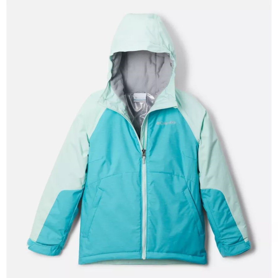 Geyser Heather/sea Ice Girls' Alpine Actionii מעיל סקי עמיד למים קולומביה
