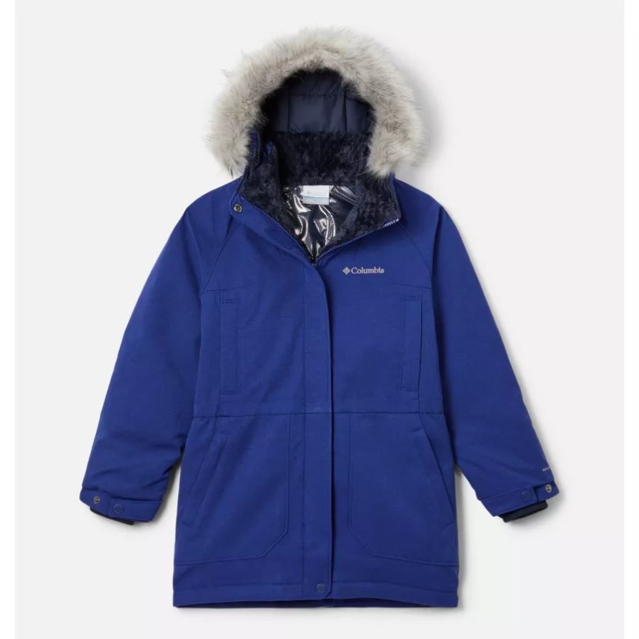 Girls' Boundary Bay Down Parka Columbia מותג כהה ספיר