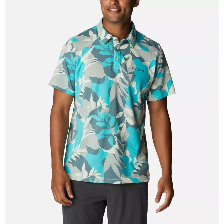 Ice Green Floriated Columbia Men's Thistletown Hills Polo