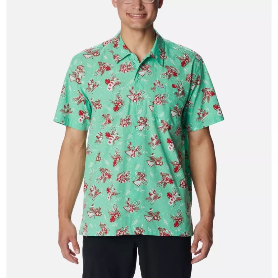 לייט ג'ייד לייט Me Up Print Columbia Pfg Trollers החולצה הטובה ביותר עם שרוולים קצרים