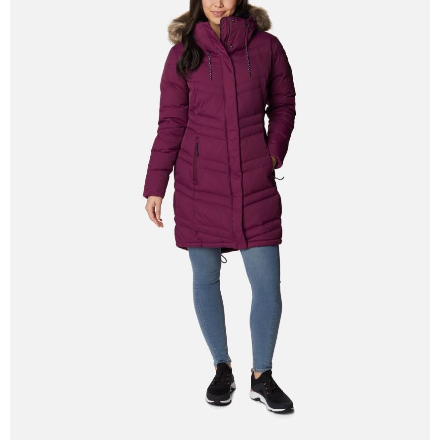 מעיל פוך ארוך עם קפוצ'ון של Marionberry Columbia נשים קתרין קריק