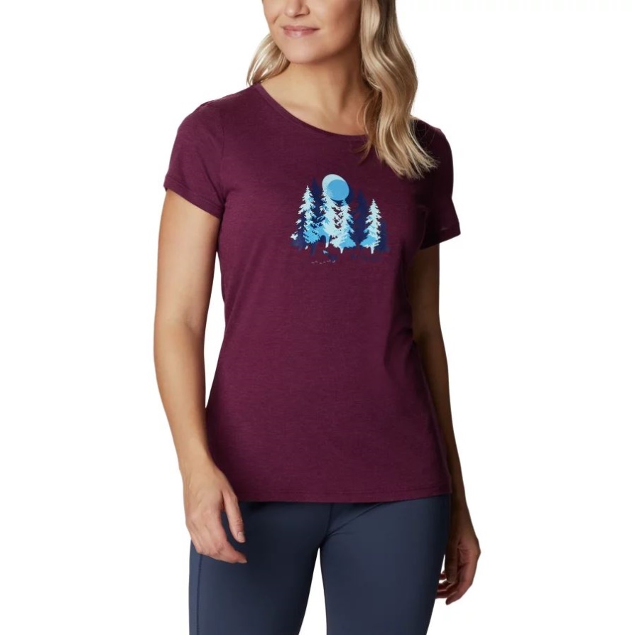 Marionberry Heather/thru The Pines Women's Daisy Days חולצת טריקו גרפית קולומביה