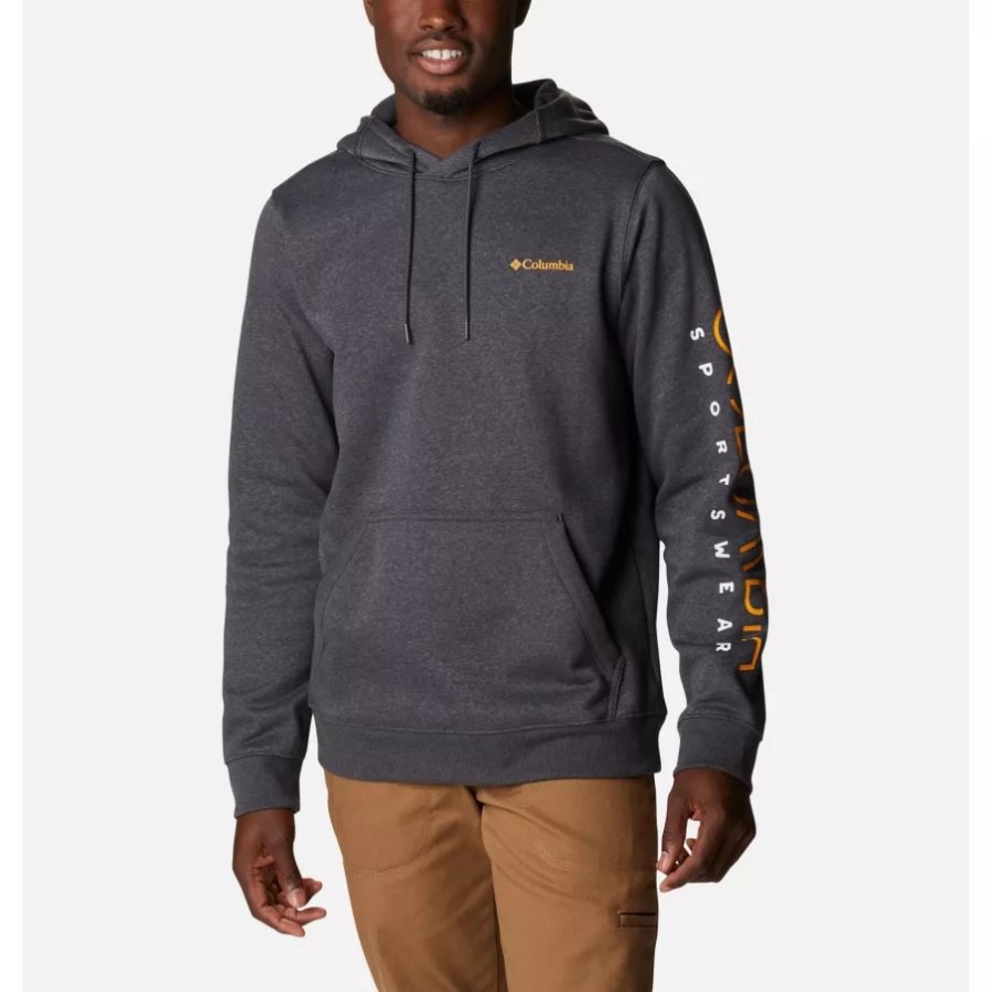 גברים Csc Basic Logo Ii Hoodie Columbia Brand Shark Heather/columbia מותג שרוול סטנסיל