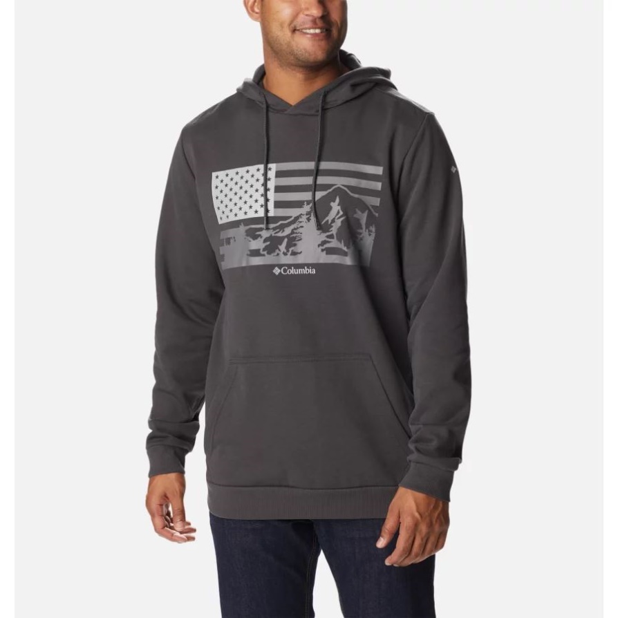 גברים של Csc מדינה לוגו קפוצ'ון קולומביה כריש/US Hood דגל דגל