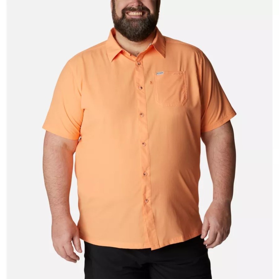 חולצת מחנה גאות רפה לגברים של גברים חולצה גדולה קולומביה בהיר נקטר