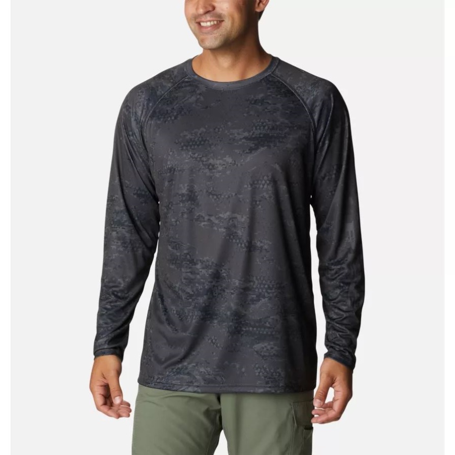 חולצה עם שרוולים ארוכים לגברים Pfg Super Terminal Tackle Columbia Black Pfg Camo