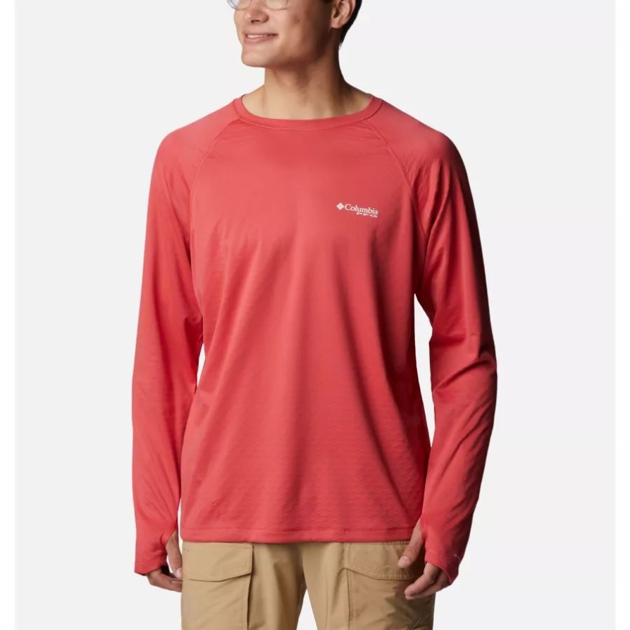 גברים Pfg אפס חוקים חולצה עם שרוולים ארוכים Ice Columbia Sunset Red