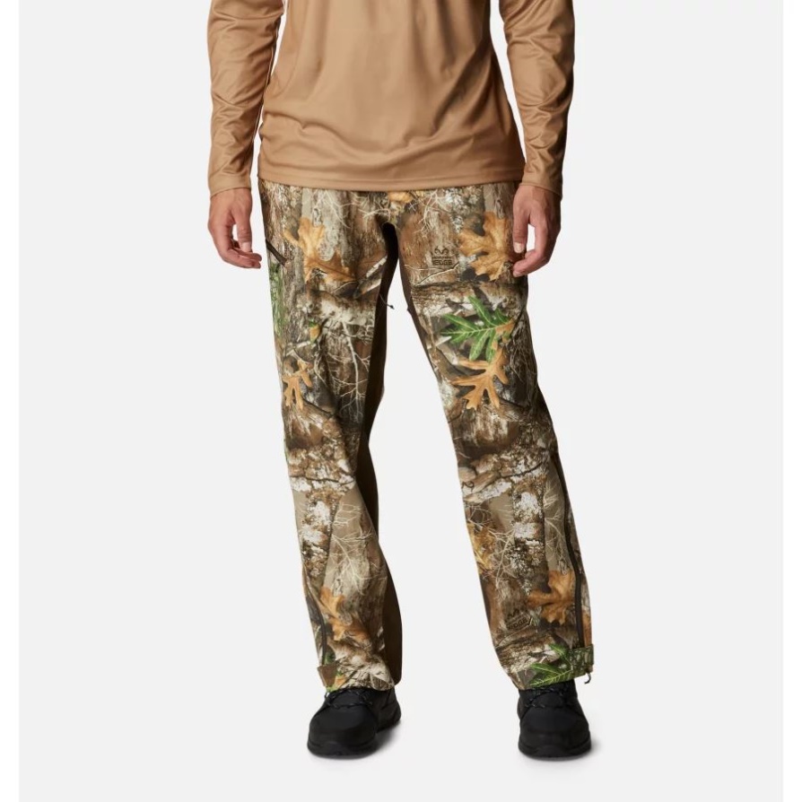 מתלה גביעים Phg לגברים מכנסי גשם שקטים Realtree Edge Columbia