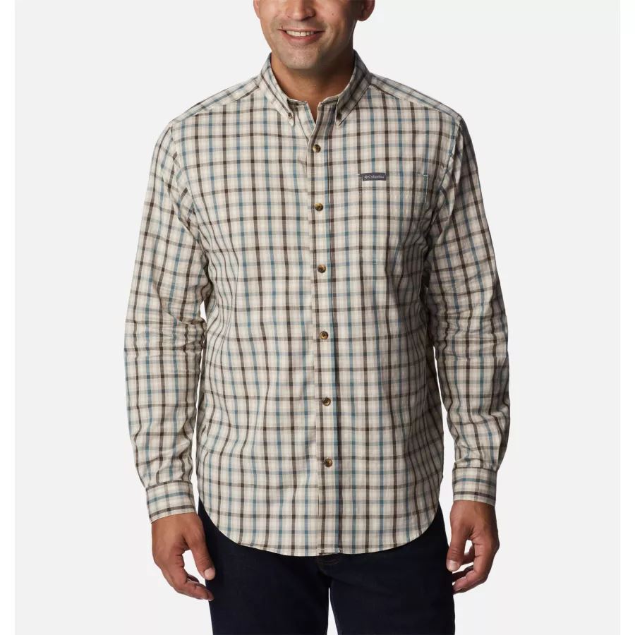 חולצה עם שרוולים ארוכים של Rapid Rivers II לגברים Cordovan Multi Gingham Columbia