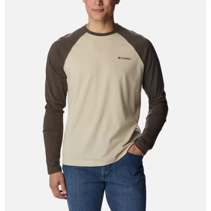 גברים Thistletown Hills חולצה Raglan Columbia מאובנים עתיקים Heather/cordovan